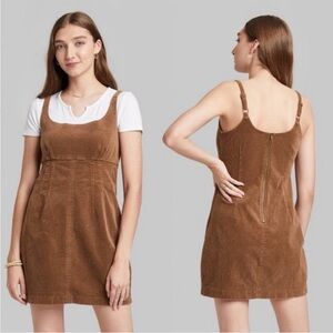 Wild Fable Brown Corduroy Sleeveless Mini Dress Women’s Size Large